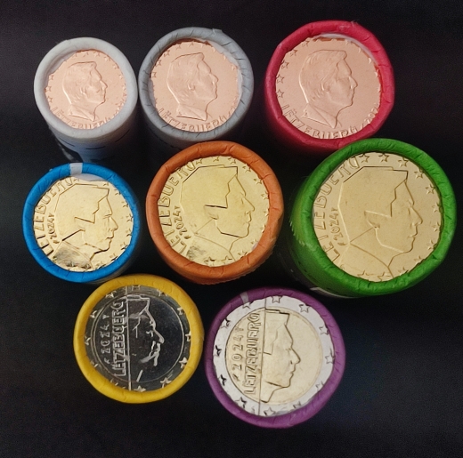 1 Cent - 2 Euro Luxemburg 2024 - Kompletter Rollensatz