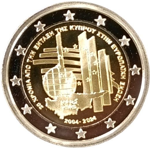 2 Euro Zypern 2024 - 20 Jahre EU-Beitritt Zyperns / PP / 7.000 St