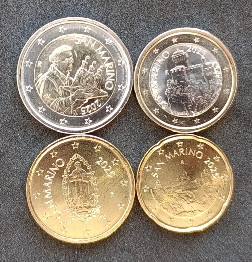 KMS San Marino Mini Lose 2025 - 20 Cent , 50 Cent , 1 Euro , 2 Euro 2025