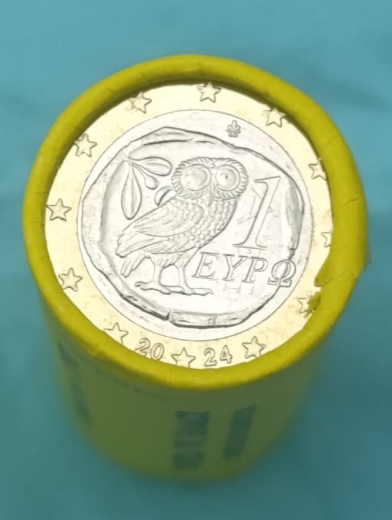 1 Euro Rolle - Eule - Griechenland 2024 - Sehende Rolle
