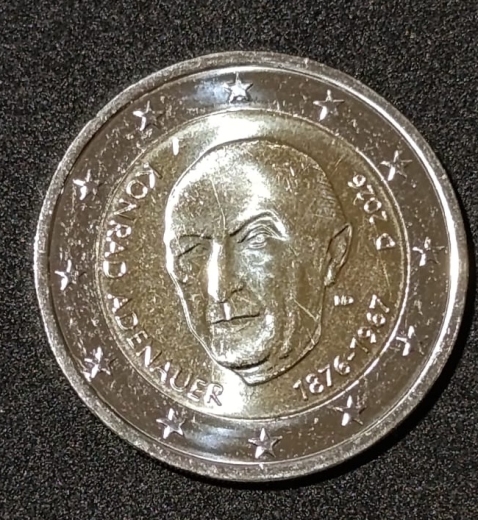 2 Euro BRD - Konrad Adenauer - Stempelglanz - Buchstabe meiner Wahl