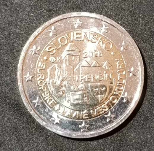 2 Euro Slowakei 2026 - Trenčín – Kulturhauptstadt Europas 2026 - Stempelglanz
