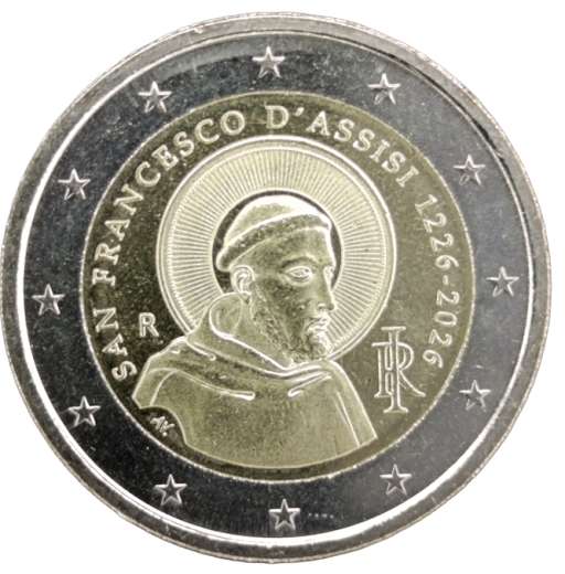 2 Euro Italien 2026 - 800. Todestag des Heiligen Franz von Assisi