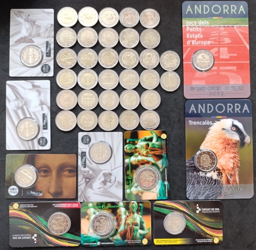 Angebot 10 SUPER VIP  - Alle 42 x 2 Euro Gedenkmünzen 2025 aus Europa - Siehe Beschreibung