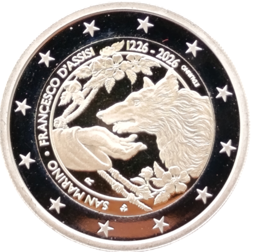 2 Euro San Marino 2026 - 800. Todestag des Heiligen Franz von Assisi