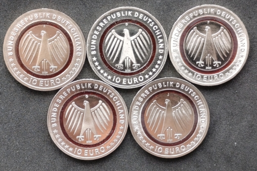 5 x 10 Euro BRD 2026 ADFGJ - Rettungsdienste - Im Dienst der Gesellschaft