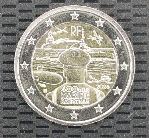 2 Euro Rolle Frankreich 2026 ( Marine )