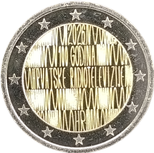 2 Euro Kroatien 2026 - 100 Jahre Kroatischer Rundfunk und Fernsehen
