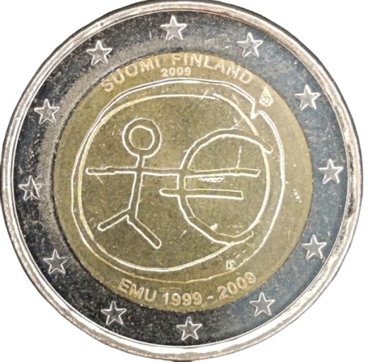 2 Euro Finnland 2009 - 10 Jahre Wirtschafts- und Währungsunion, Einführung des Euro