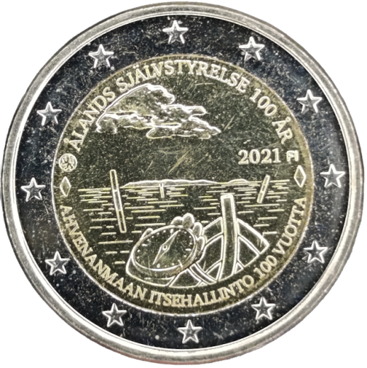 2 Euro Finnland 2021 - 100 Jahre Autonomie der Aland-Inseln