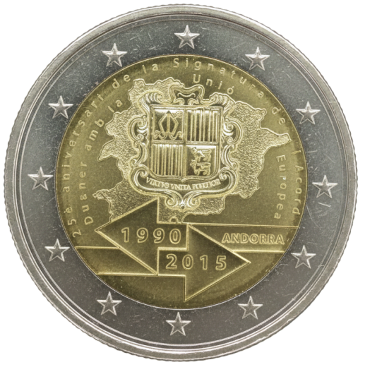 2 Euro Andorra 2015 - 25. Jahrestag der Unterzeichnung des Zollabkommens mit der Europäischen Union
