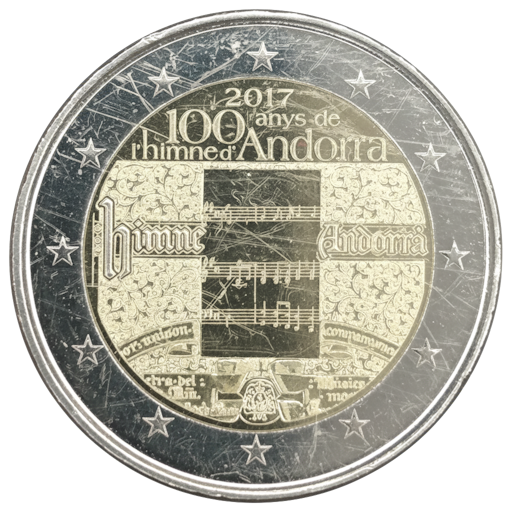 2 Euro Andorra 2017 - 100. Jahrestag der Nationalhymne Andorras