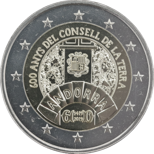 2 Euro Andorra 2019 - 600. Jahrestag des Consell de la Terra