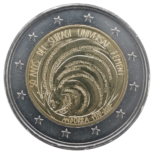 2 Euro Andorra 2020 - 50 Jahre allgemeines Frauenwahlrecht