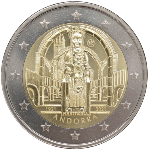 2 Euro Andorra 2021 - 100. Jahrestag der Krönung Unserer Lieben Frau von Meritxell
