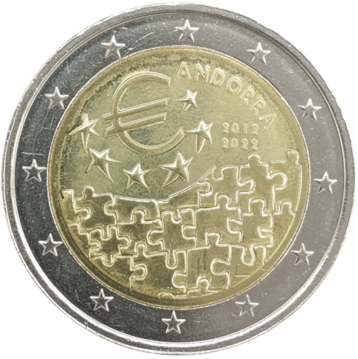 2 Euro Andorra 2022 - 10. Jahrestag des Inkrafttretens des Währungsabkommens zwischen Andorra und der EU