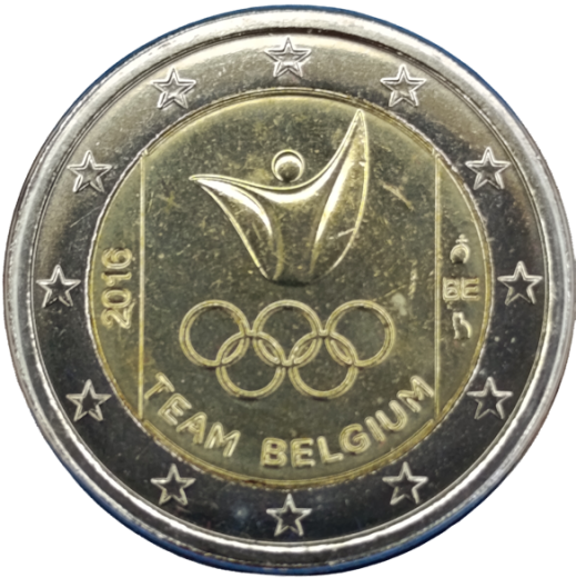 2 Euro Belgien 2016 - Belgisches Team bei den Olympischen Spielen Rio 2016
