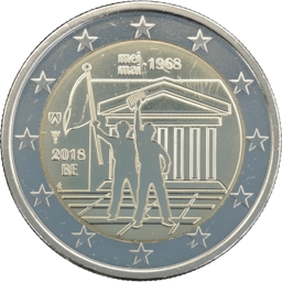 2 Euro Belgien 2018 - 50. Jahrestag der Ereignisse vom Mai 1968 in Belgien