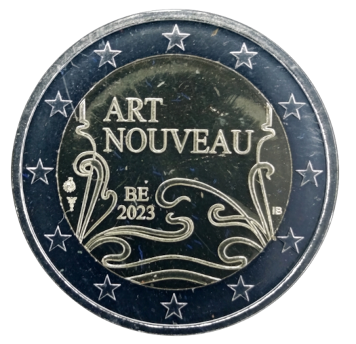 2 Euro Belgien 2023 - Das Jugendstiljahr in Belgien