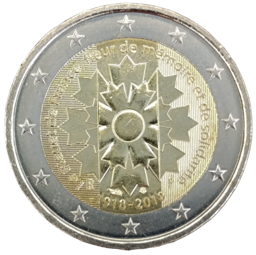 2 Euro Frankreich 2018 - 100. Jahrestag des Endes des Ersten Weltkriegs, Le Bleuet de France