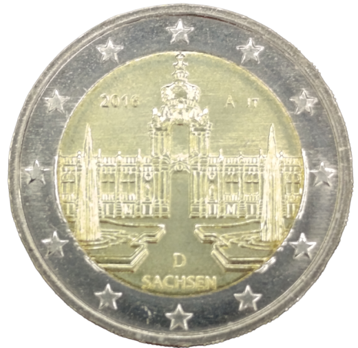 2 Euro Deutschland 2016 - Freistaat Sachsen, Zwinger in Dresden (Bundesländer I)