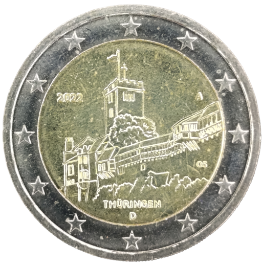 2 Euro Deutschland 2022 - Bundesland Thüringen, Wartburg (Bundesländer I)