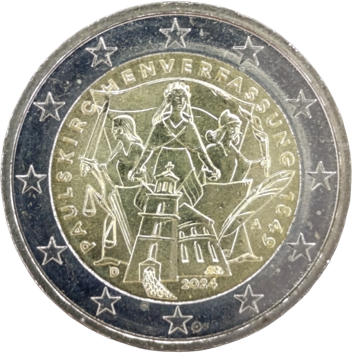 2 Euro Deutschland 2024 - 175 Jahre Frankfurter Verfassung, Paulskirchenverfassung