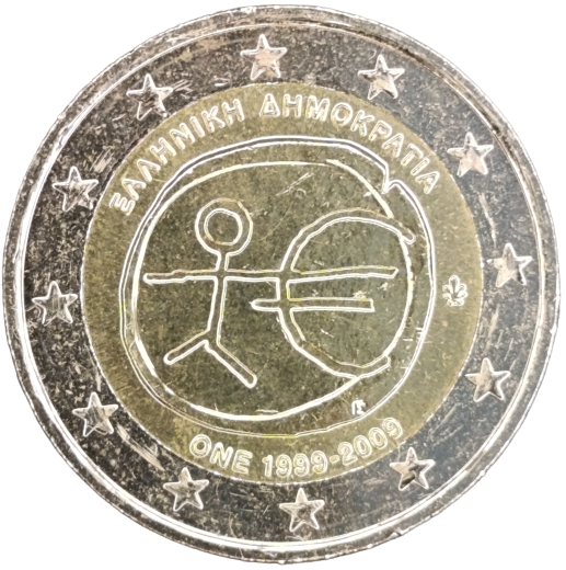 2 Euro Griechenland 2009 - 10 Jahre Wirtschafts- und Währungsunion, Einführung des Euro