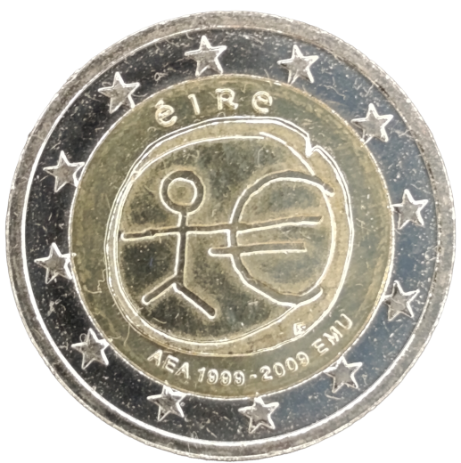 2 Euro Irland 2009 - 10 Jahre Wirtschafts- und Währungsunion, Einführung des Euro