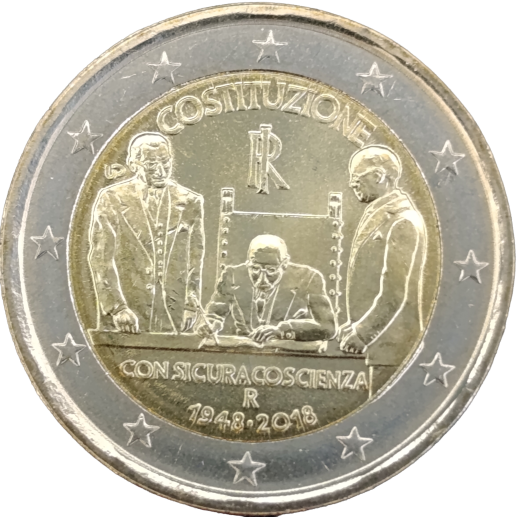 2 Euro Italien 2018 - 70. Jahrestag der Verfassung Italiens