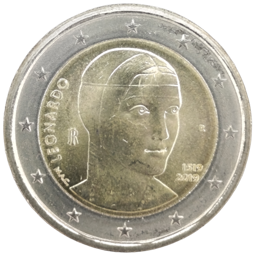 2 Euro Italien 2019 - 500. Todestag von Leonardo da Vinci