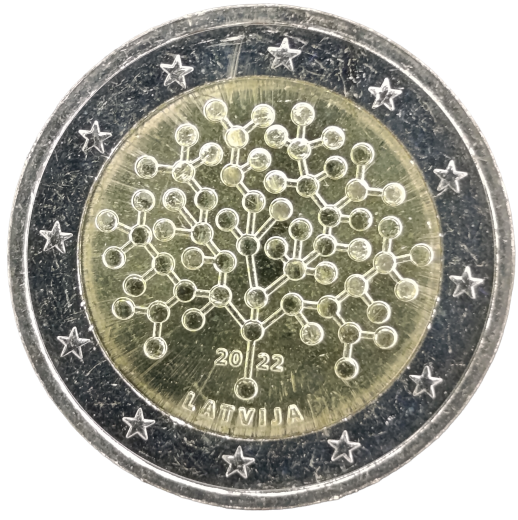 2 Euro Lettland 2022 - 100 Jahre Latvijas Banka