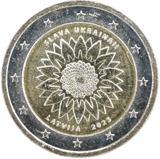 2 Euro Lettland 2023 - Sonnenblume für die Ukraine