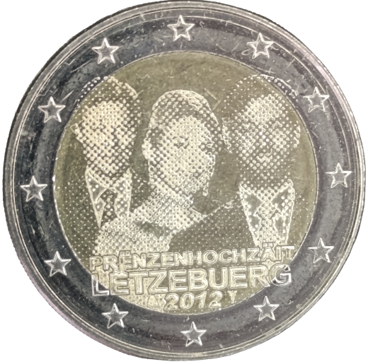 2 Euro Luxemburg 2012 - Hochzeit von Prinz Guillaume mit Gräfin Stephanie de Lannoy