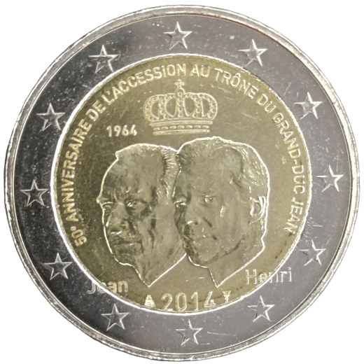 2 Euro Luxemburg 2014 - 50 Jahre Thronbesteigung von Großherzog Jean