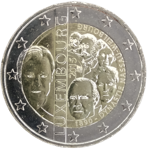 2 Euro Luxemburg 2015 - 125. Jahrestag der Nassau-Weilburg-Dynastie