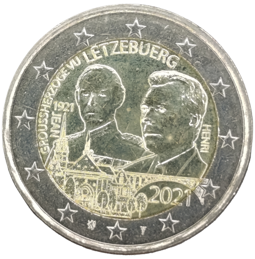 2 Euro Luxemburg 2021 - 40. Hochzeitstag von Großherzog Henri und Großherzogin Maria Teresa - Reliefversion
