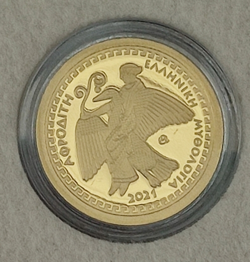 100 Euro Gold Griechenland 2021 - Göttin Aphrodite - 3,89 gramm 999er Gold PP