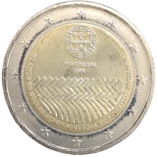 2 Euro Portugal 2008 - 60. Jahrestag der Allgemeinen Erklärung der Menschenrechte