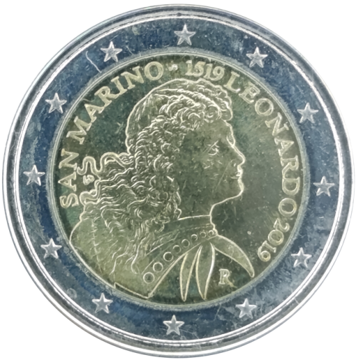 2 Euro San Marino 2019 - 500. Todestag von Leonardo da Vinci
