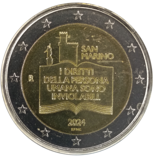 2 Euro San Marino 2024 - 50 Jahre Erklärung der Bürgerrechte und Grundprinzipien von San Marino