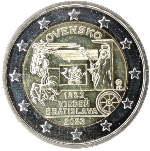 2 Euro Slowakei 2023 - 200 Jahre reguläre Postkutschenlinie Wien-Bratislava