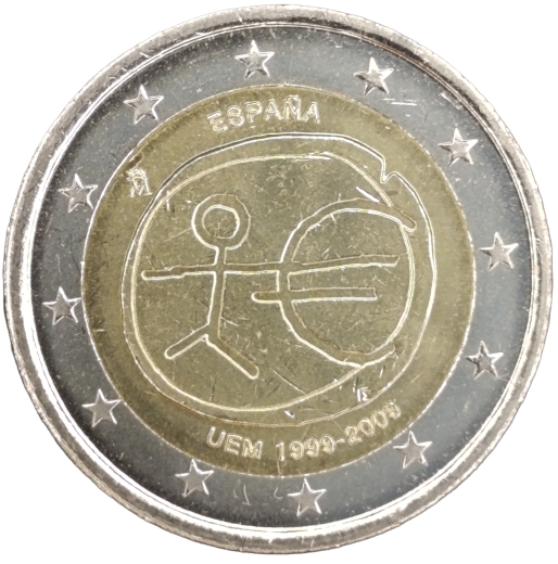 2 Euro Spanien 2009 - 10 Jahre Wirtschafts- und Währungsunion, Einführung des Euro