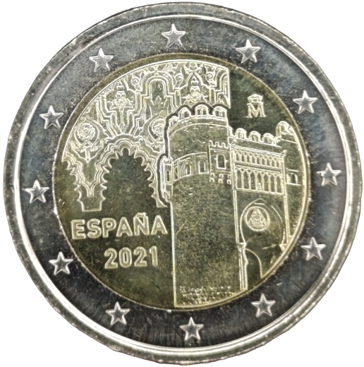 2 Euro Spanien 2021 - Historische Stadt Toledo - UNESCO-Welterbe