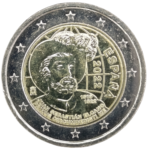 2 Euro Spanien 2022 - 500 Jahre erste Weltumsegelung durch Juan Sebastian Elcano