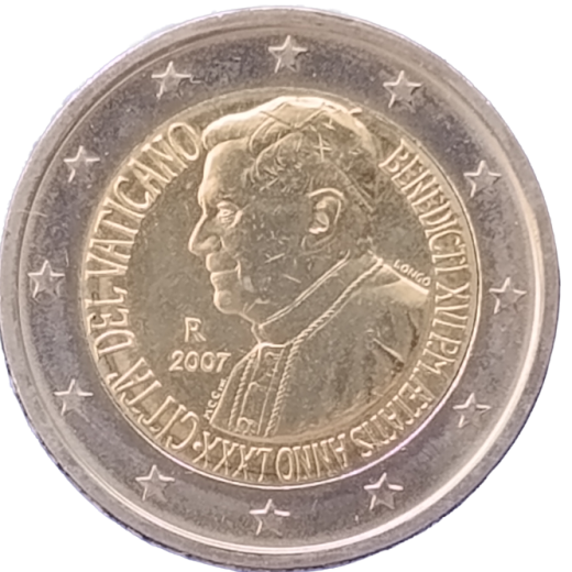 2 Euro Vatikan 2007 - 80. Geburtstag Seiner Heiligkeit Papst Benedikt XVI.