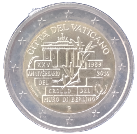 2 Euro Vatikan 2014 - 25 Jahre Fall der Berliner Mauer