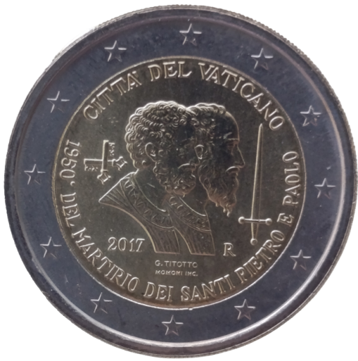 2 Euro Vatikan 2017 - 1950. Jahrestag des Martyriums von St. Peter und St. Paul