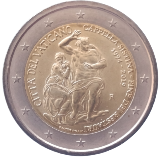 2 Euro Vatikan 2019 - 25. Jahrestag der Restaurierung der Sixtinischen Kapelle