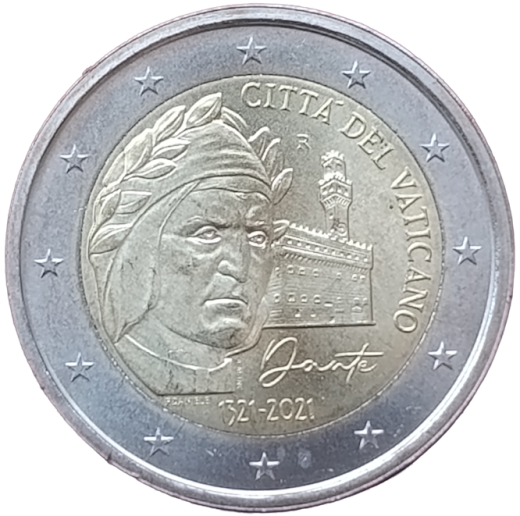 2 Euro Vatikan 2021 - 700. Todestag von Dante Alighieri